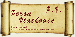 Persa Vlatković vizit kartica